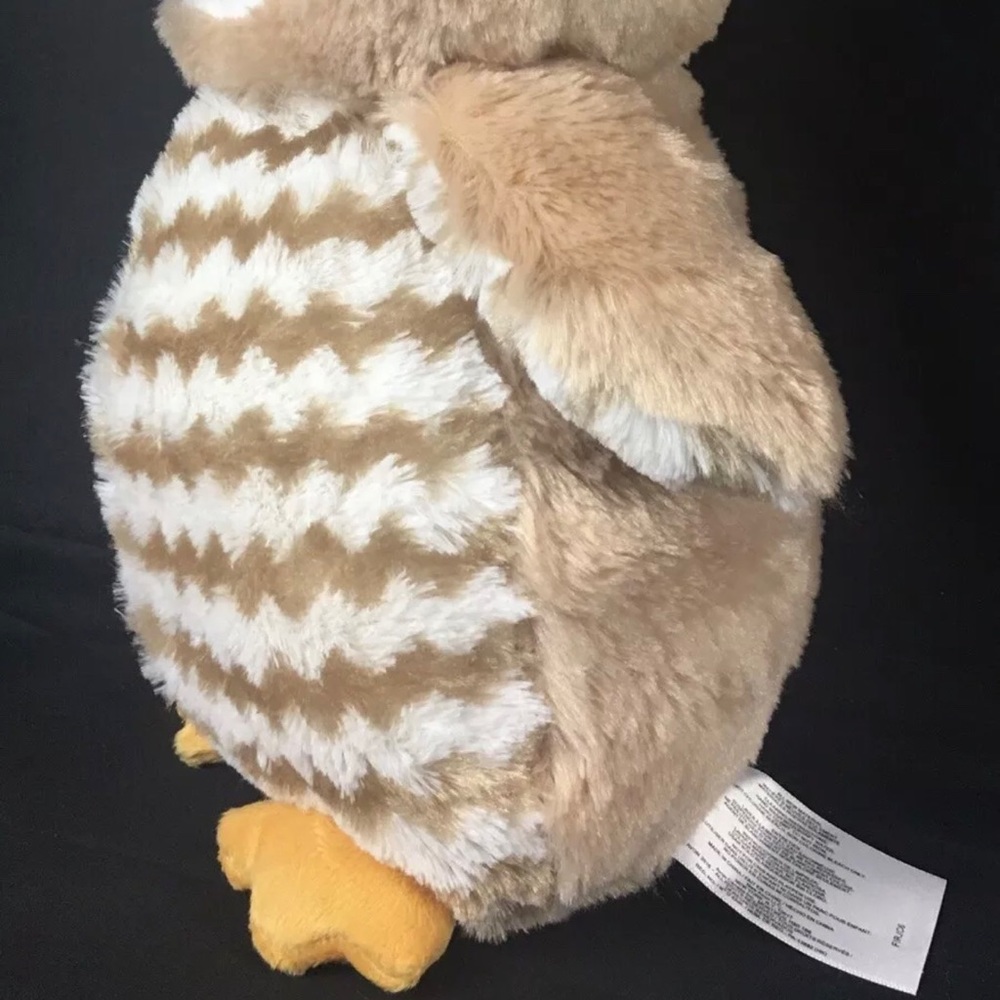 (SOLD) Annie The Owl Large Stuffed Plush Toy Embroidered 14" Soft Tan Nursery - Picture 10 of 16